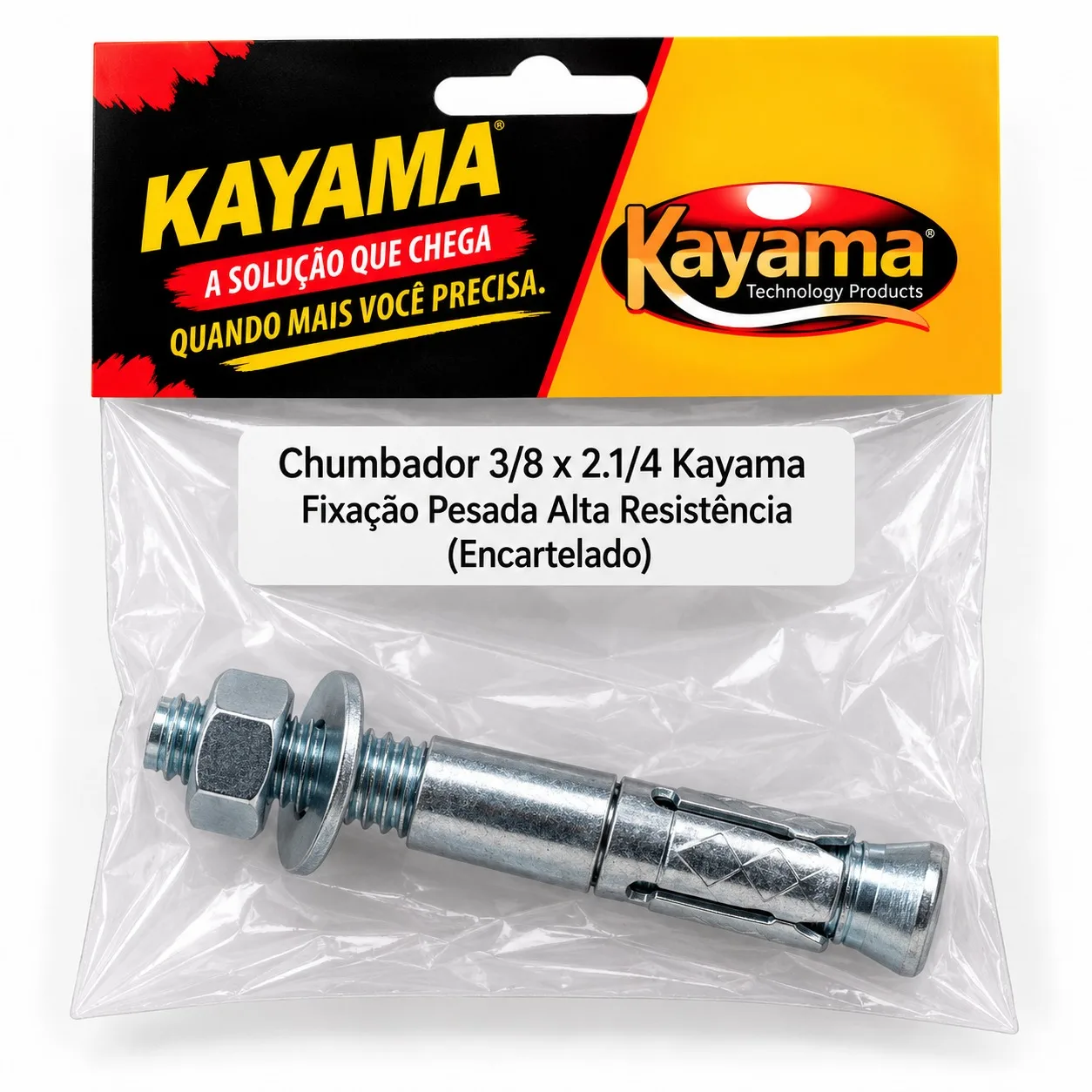 Chumbador 3/8 x 2.1/4 Kayama Fixação Pesada Alta Resistência(Encartelado)