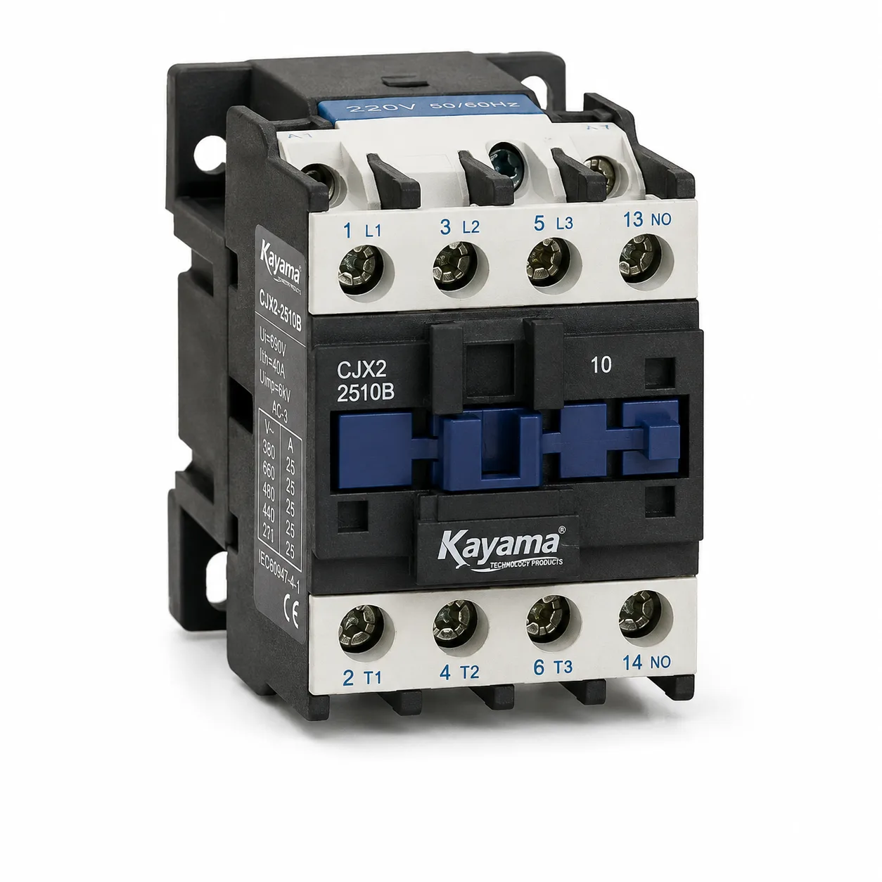 contator Tripolar CJX2-2510B - 220V- 50/60 HZ - KAYAMA