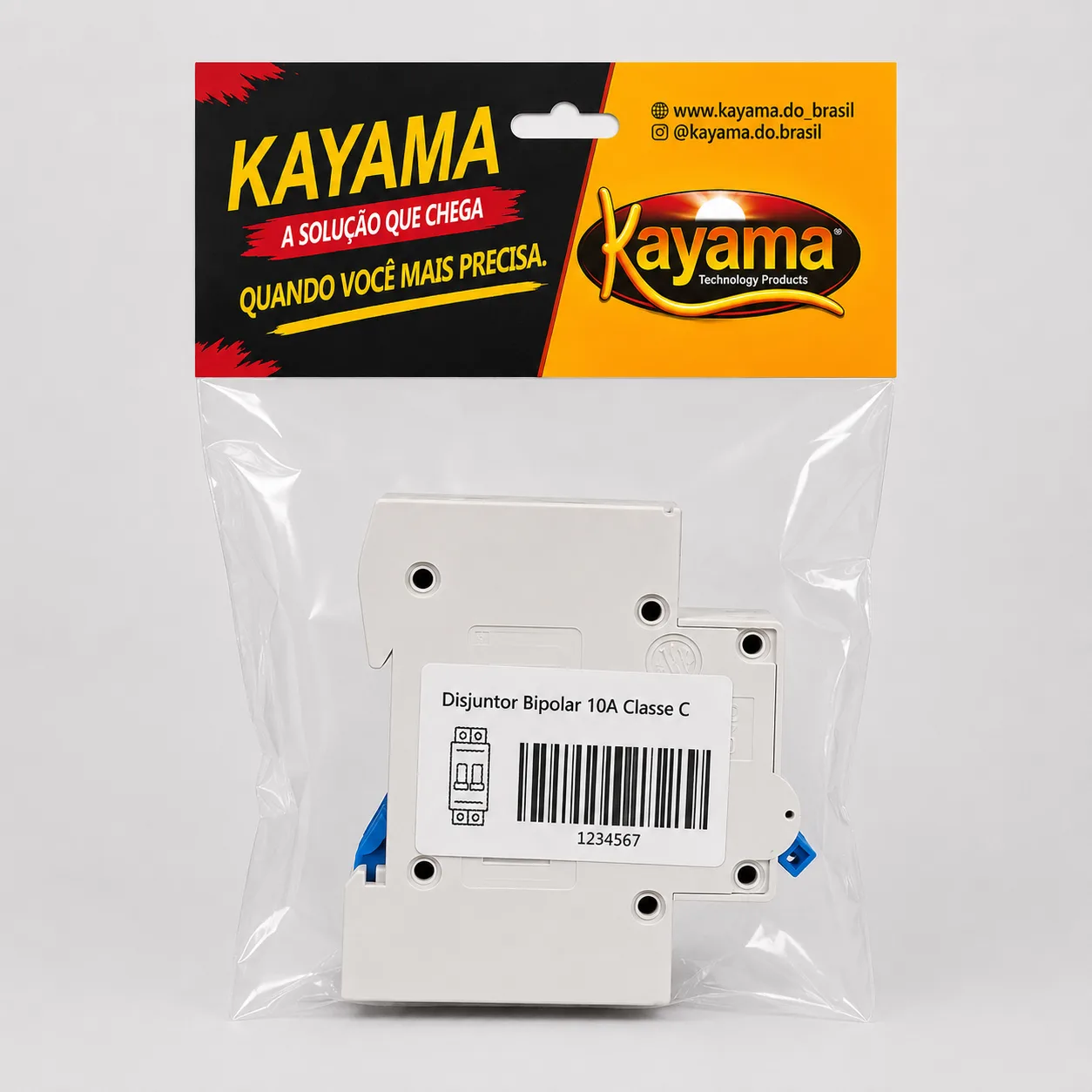 Disjuntor Bipolar 10A Curva C Kayama Proteção Elétrica(Encartelado)