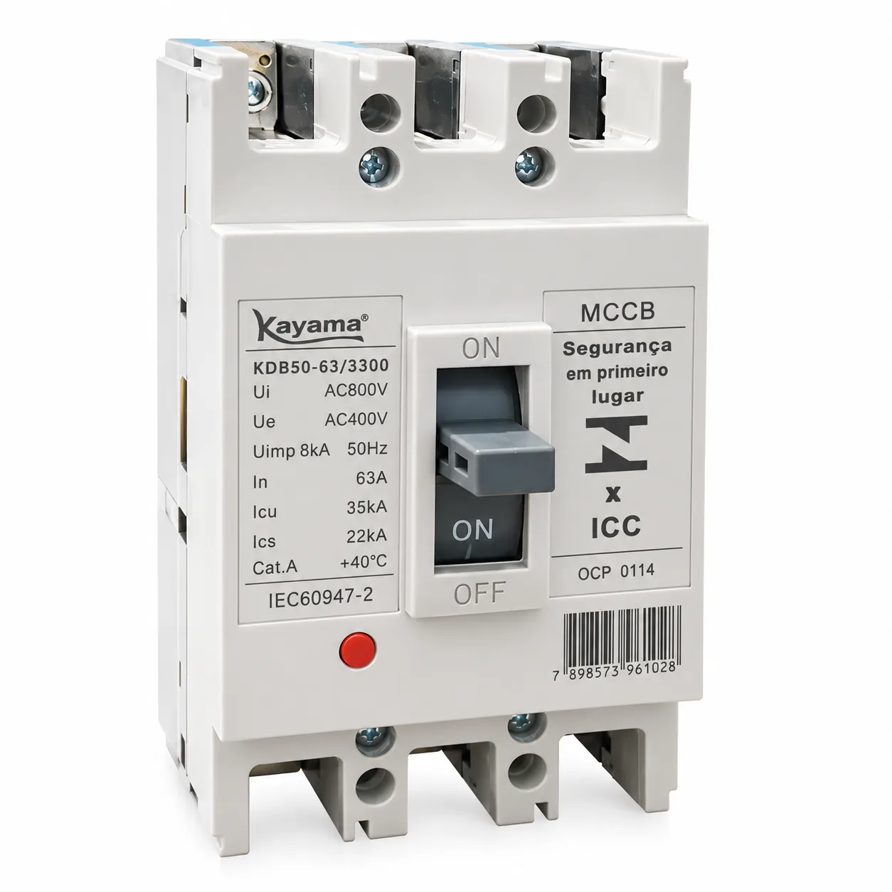Disjuntor Caixa Moldada MCCB-KD630 -03125 - Tripolar 125A - KAYAMA