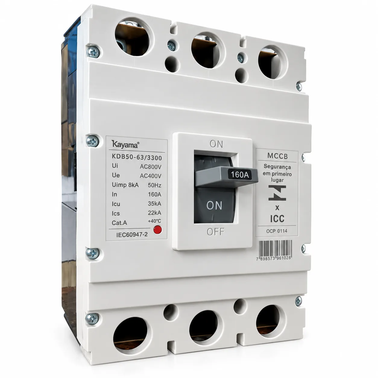 Disjuntor Caixa Moldada MCCB-KD630 -03160 - Tripolar 160A - KAYAMA