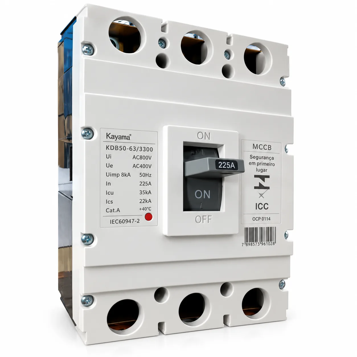 Disjuntor Caixa Moldada MCCB-KD630 -03225 - Tripolar 225A - KAYAMA