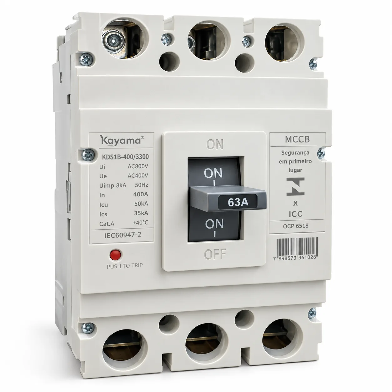 Disjuntor Caixa Moldada MCCB-KD630 -0363 - Tripolar 63A - KAYAMA