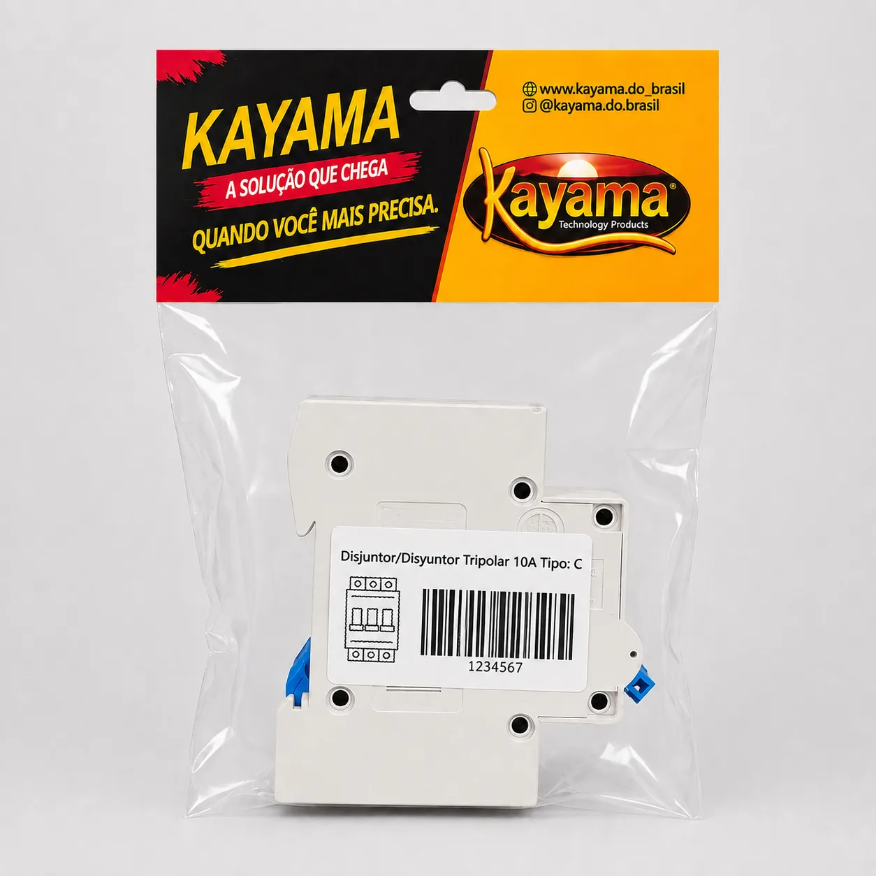 Disjuntor Tripolar 6A Curva C Kayama Proteção Elétrica(Encartelado)