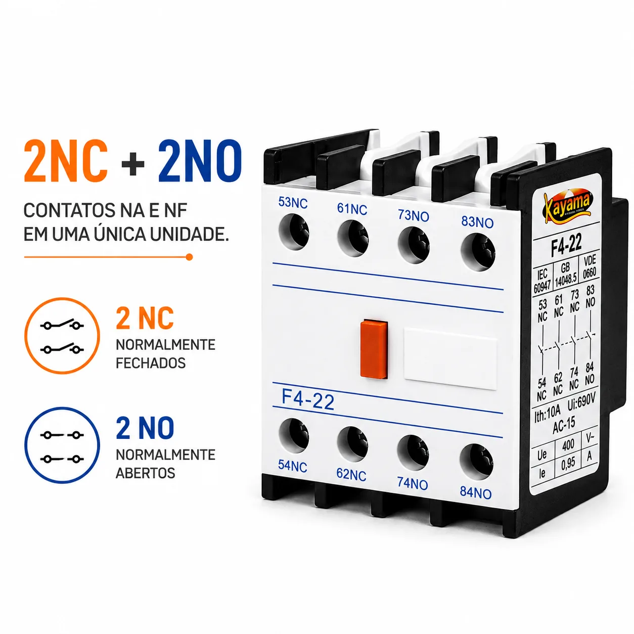 Bloco Auxiliar CJX2 2NC + 2NO — imagem 2