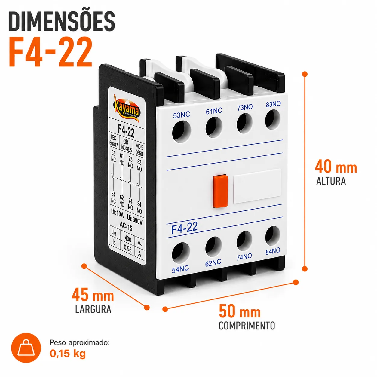Bloco Auxiliar CJX2 2NC + 2NO — imagem 6