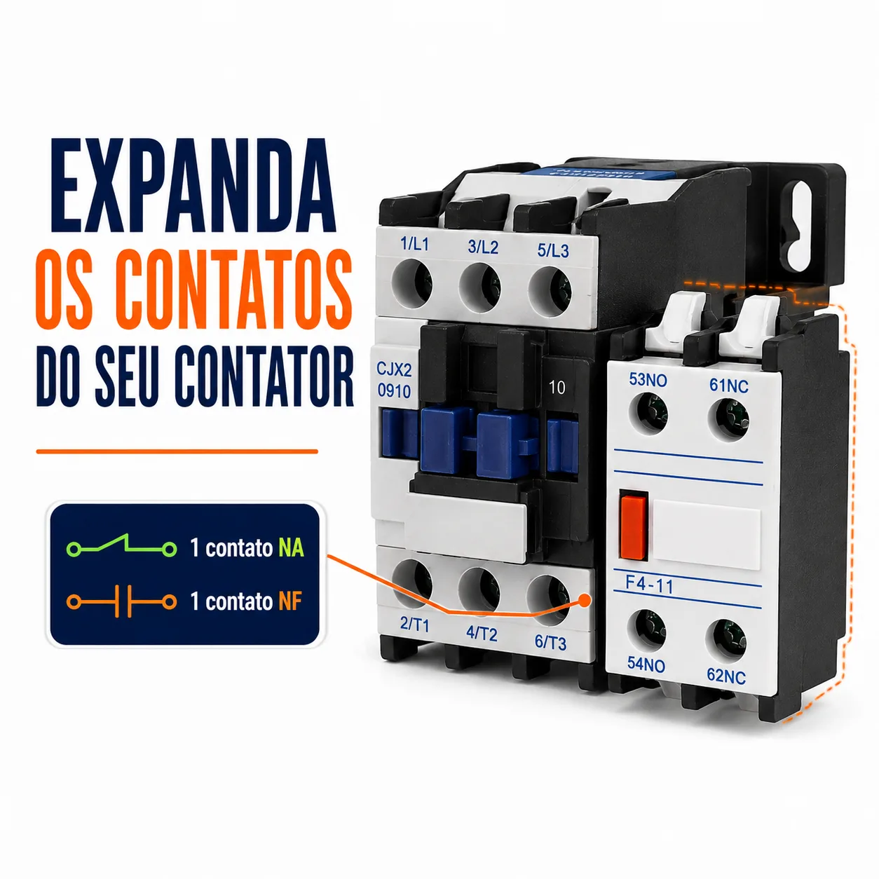 Bloco Auxiliar CJX2 1NC + 1NO - KAYAMA — imagem 3