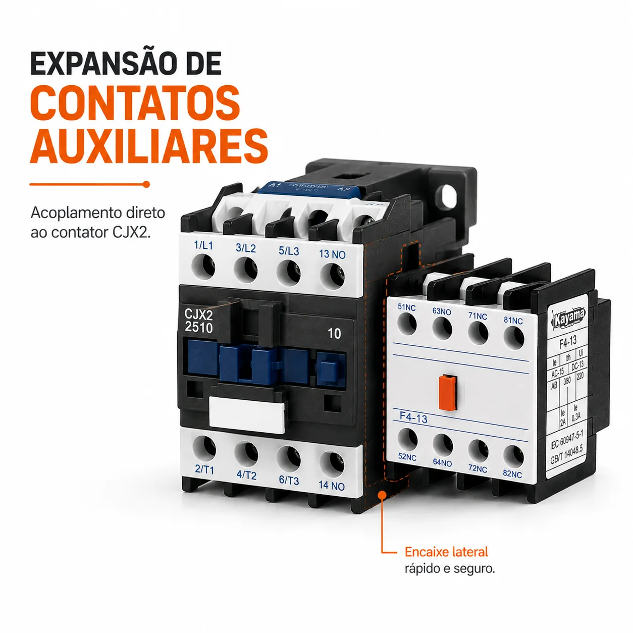 Bloco Auxiliar CJX2 1NC + 3NO - KAYAMA — imagem 7