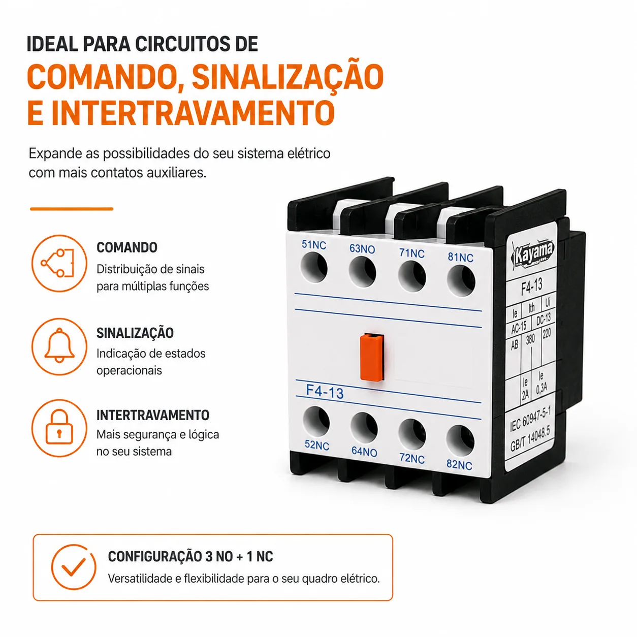 Bloco Auxiliar CJX2 1NC + 3NO - KAYAMA — imagem 12