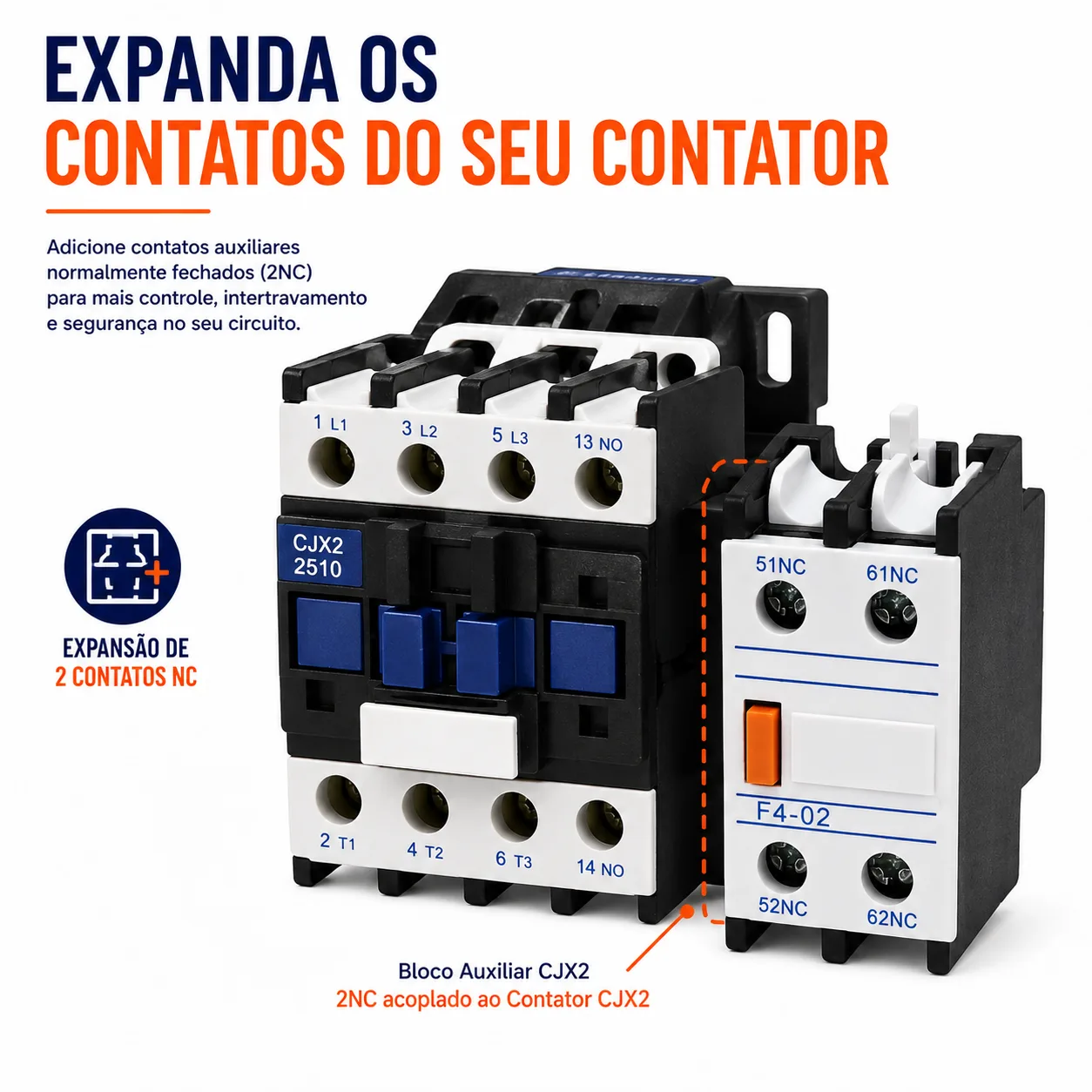 Bloco Auxiliar CJX2 2NC - KAYAMA — imagem 3