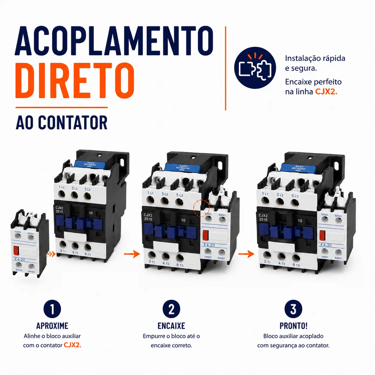 Bloco Auxiliar CJX2 2NO - KAYAMA — imagem 4