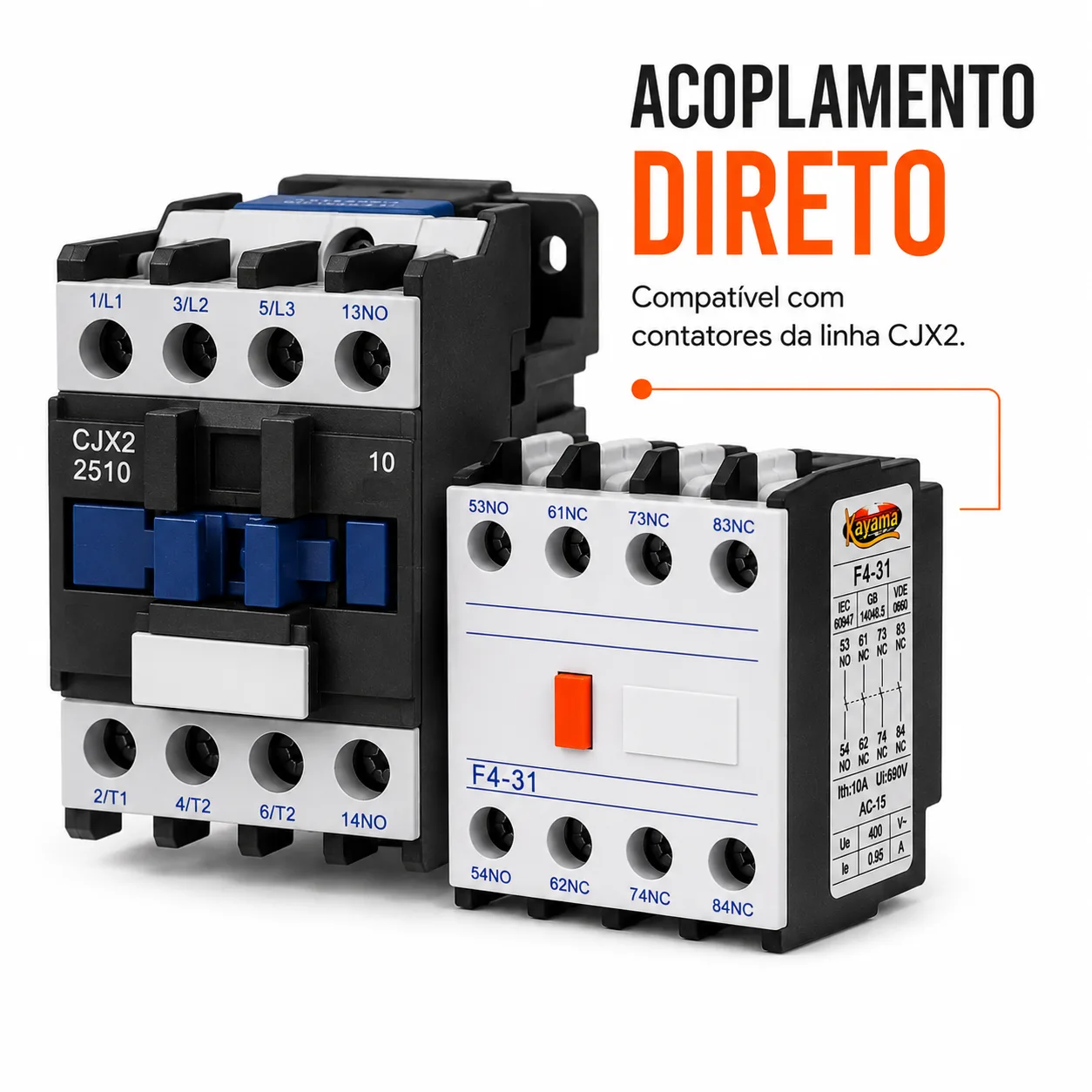 Bloco Auxiliar CJX2 3NC + 1NO - KAYAMA — imagem 3