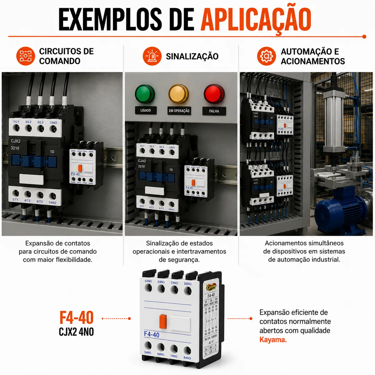 Bloco Auxiliar CJX2 4NO - KAYAMA — imagem 4