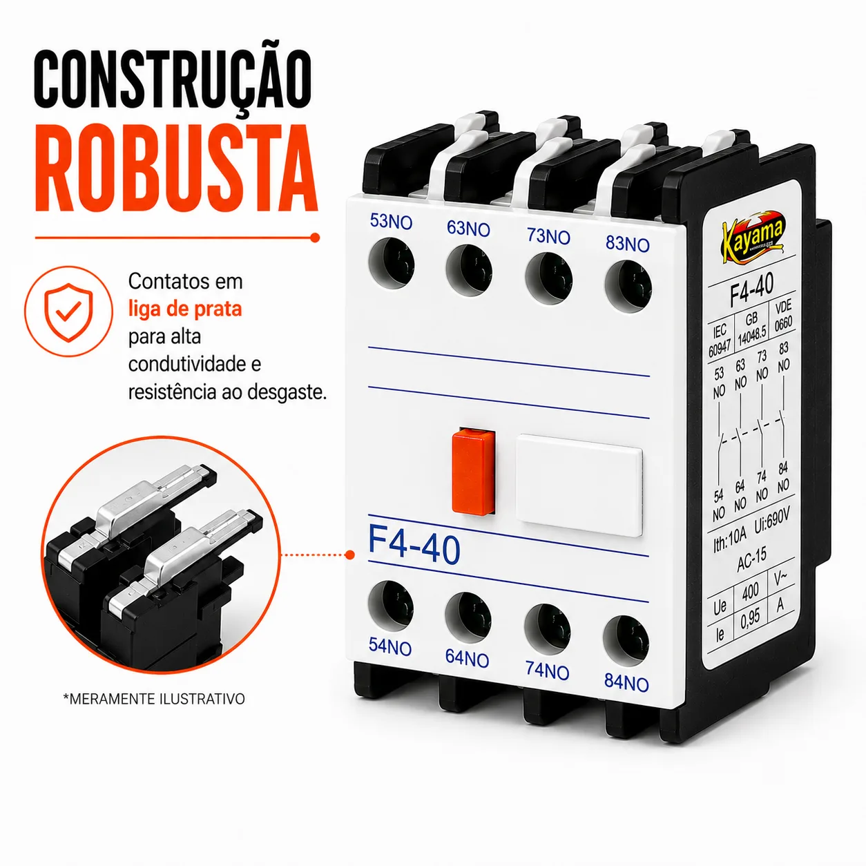 Bloco Auxiliar CJX2 4NO - KAYAMA — imagem 5