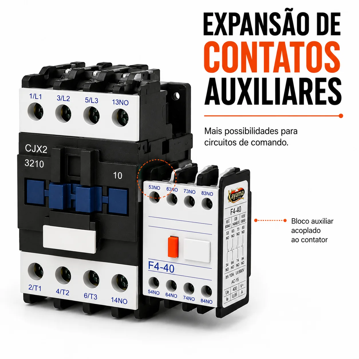 Bloco Auxiliar CJX2 4NO - KAYAMA — imagem 7