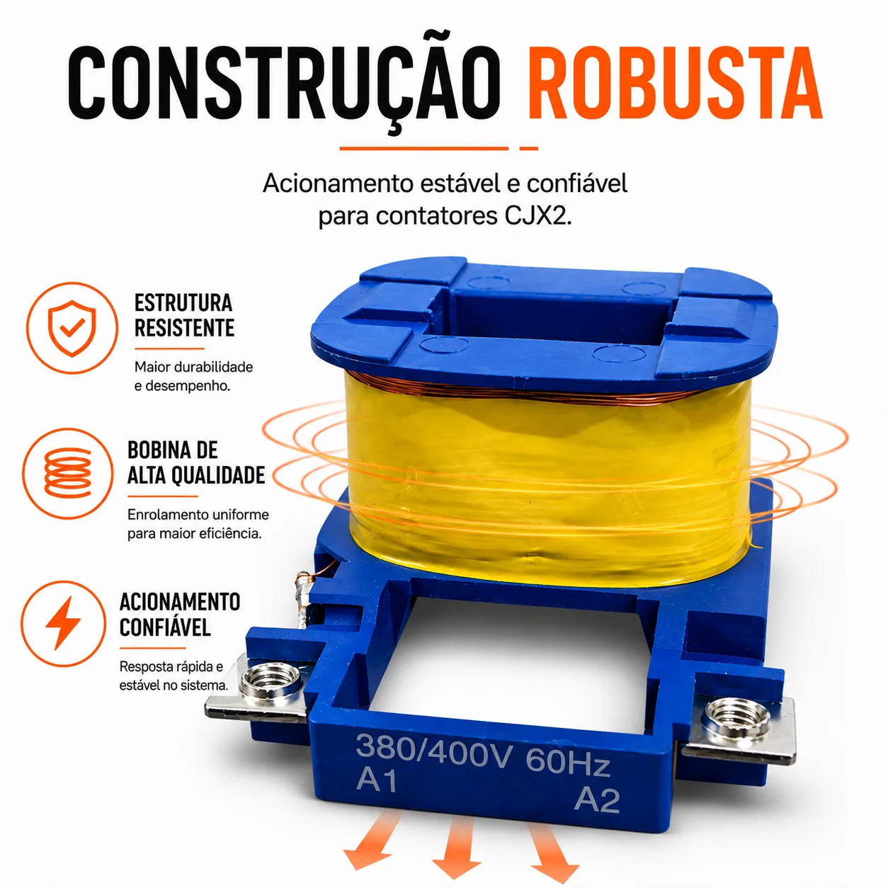 Bobina para contator CJX2 de 9 a 18 A - KAYAMA 220Vca — imagem 5