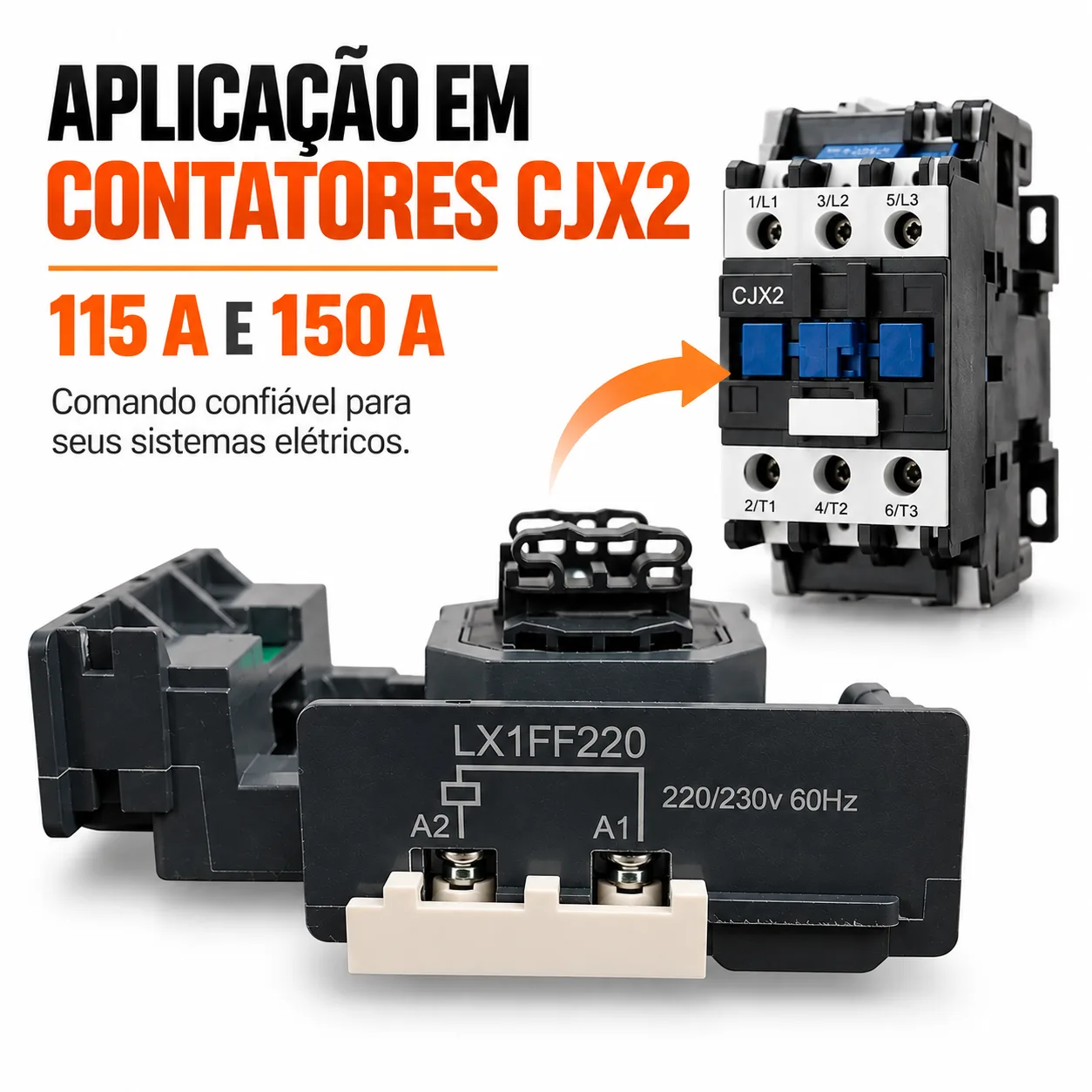 Bobina para contator CJX2 de 115 e 150 A - 50/60 HZ - KAYAMA 380Vca — imagem 2