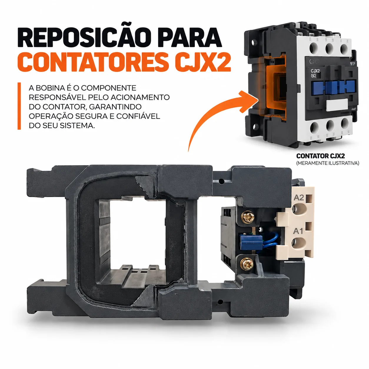 Bobina para contator CJX2 de 265 A - 50/60 HZ - KAYAMA 380Vca — imagem 3