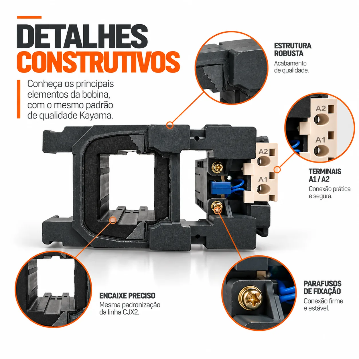 Bobina para contator CJX2 de 330 A - 50/60 HZ - KAYAMA 380Vca — imagem 5