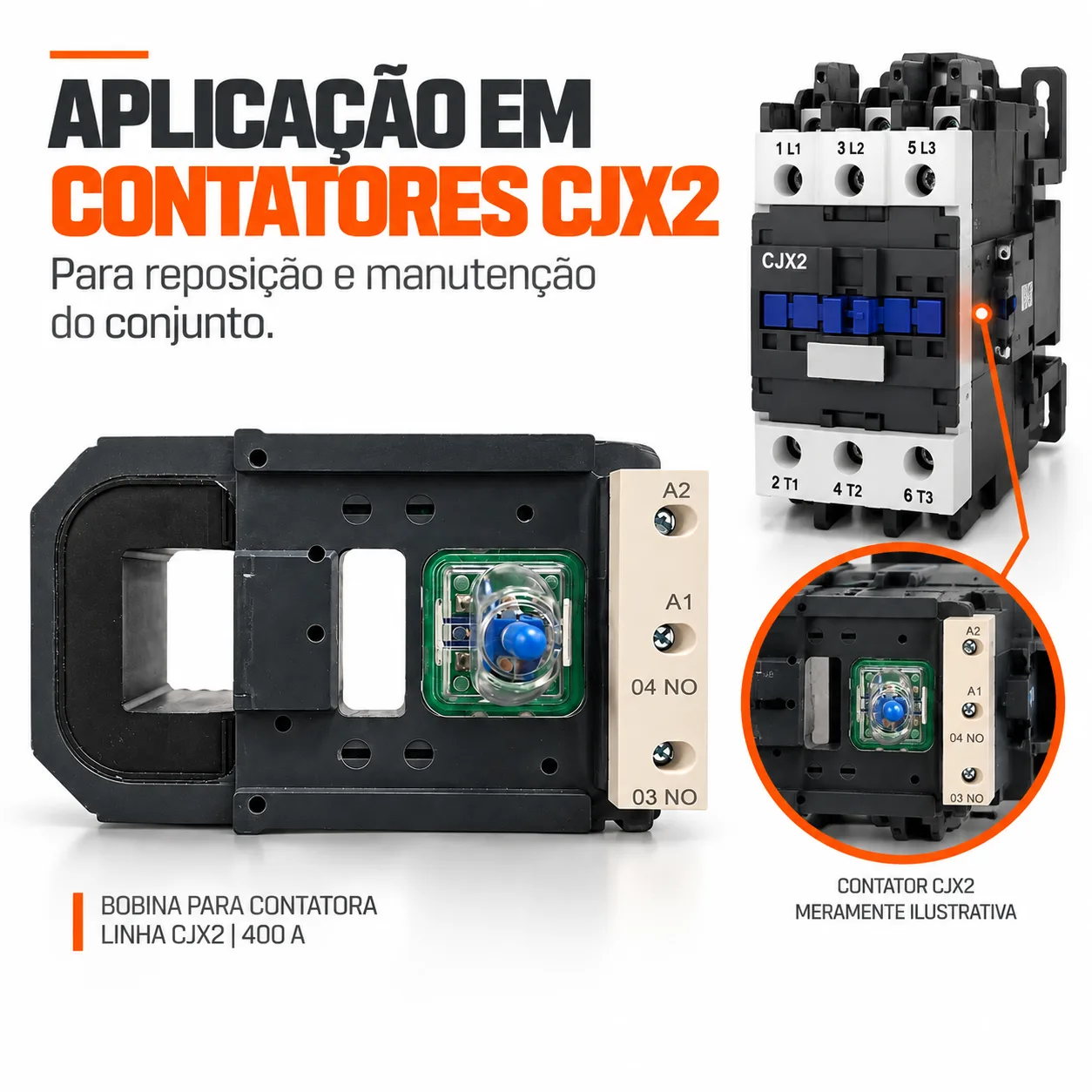 Bobina para contator CJX2 de 400 A - 50/60 HZ - KAYAMA 220Vca — imagem 3