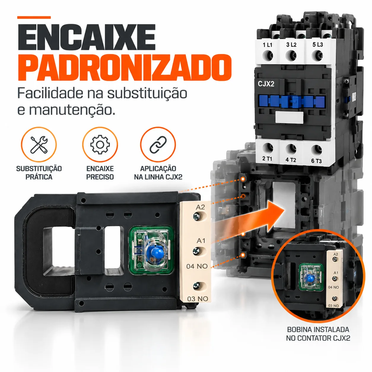 Bobina para contator CJX2 de 400 A - 50/60 HZ - KAYAMA 380Vca — imagem 4