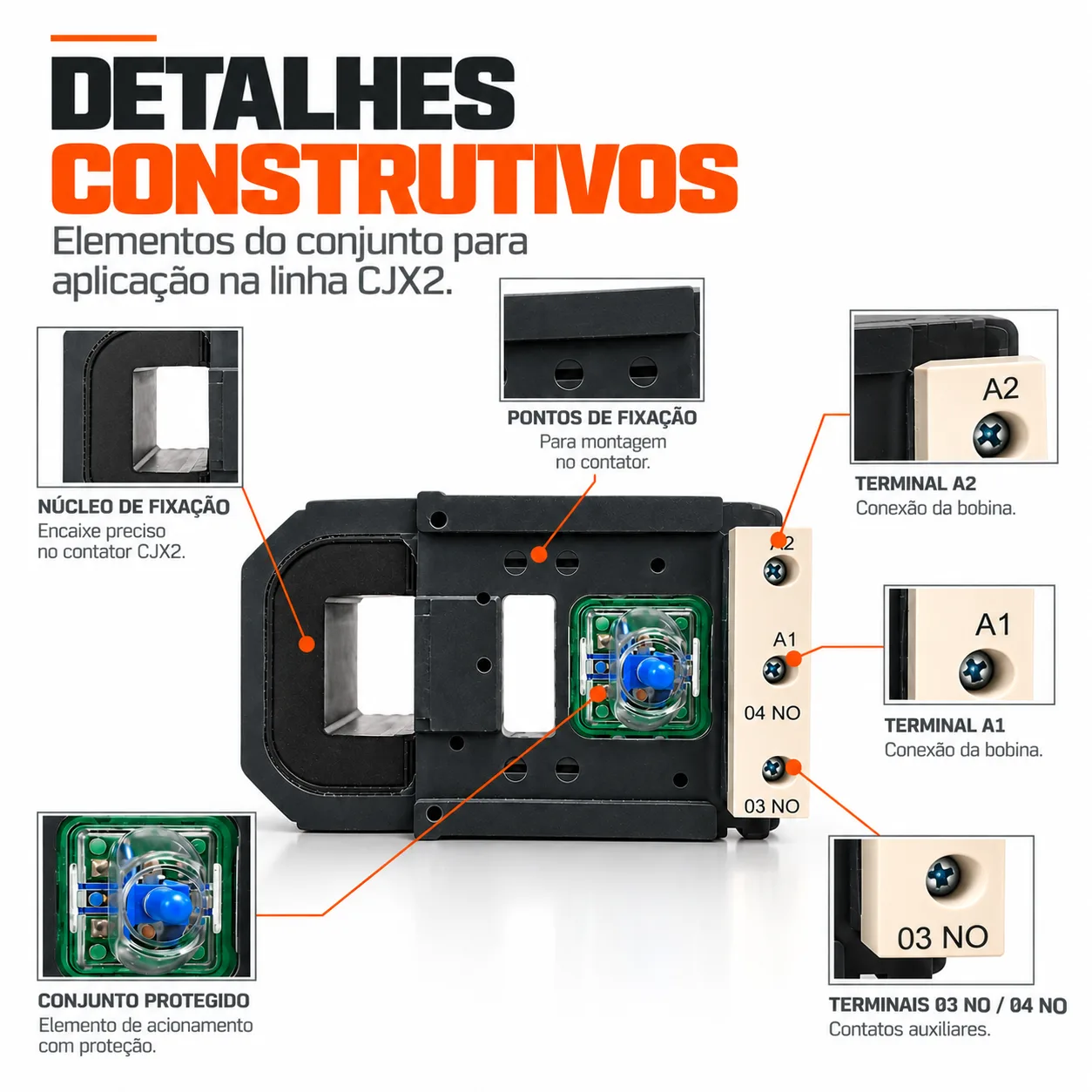 Bobina para contator CJX2 de 500 A - 50/60 HZ - KAYAMA 220Vca — imagem 5