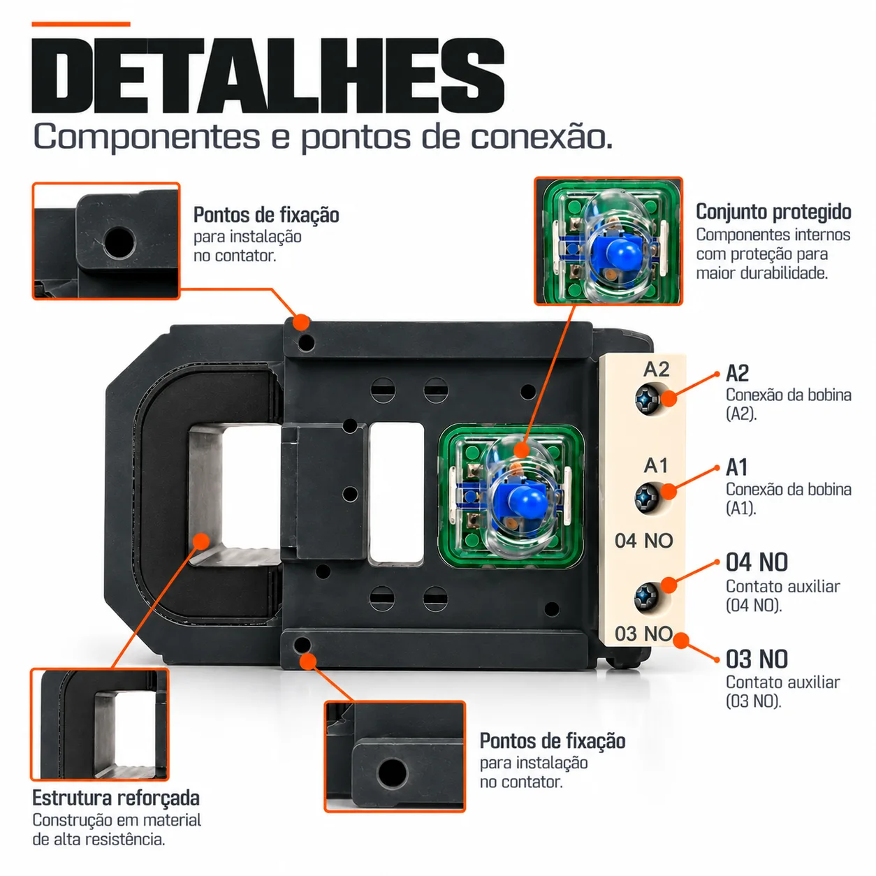 Bobina para contator CJX2 de 630 e 800 A -50/60 HZ - KAYAMA 220Vca — imagem 5