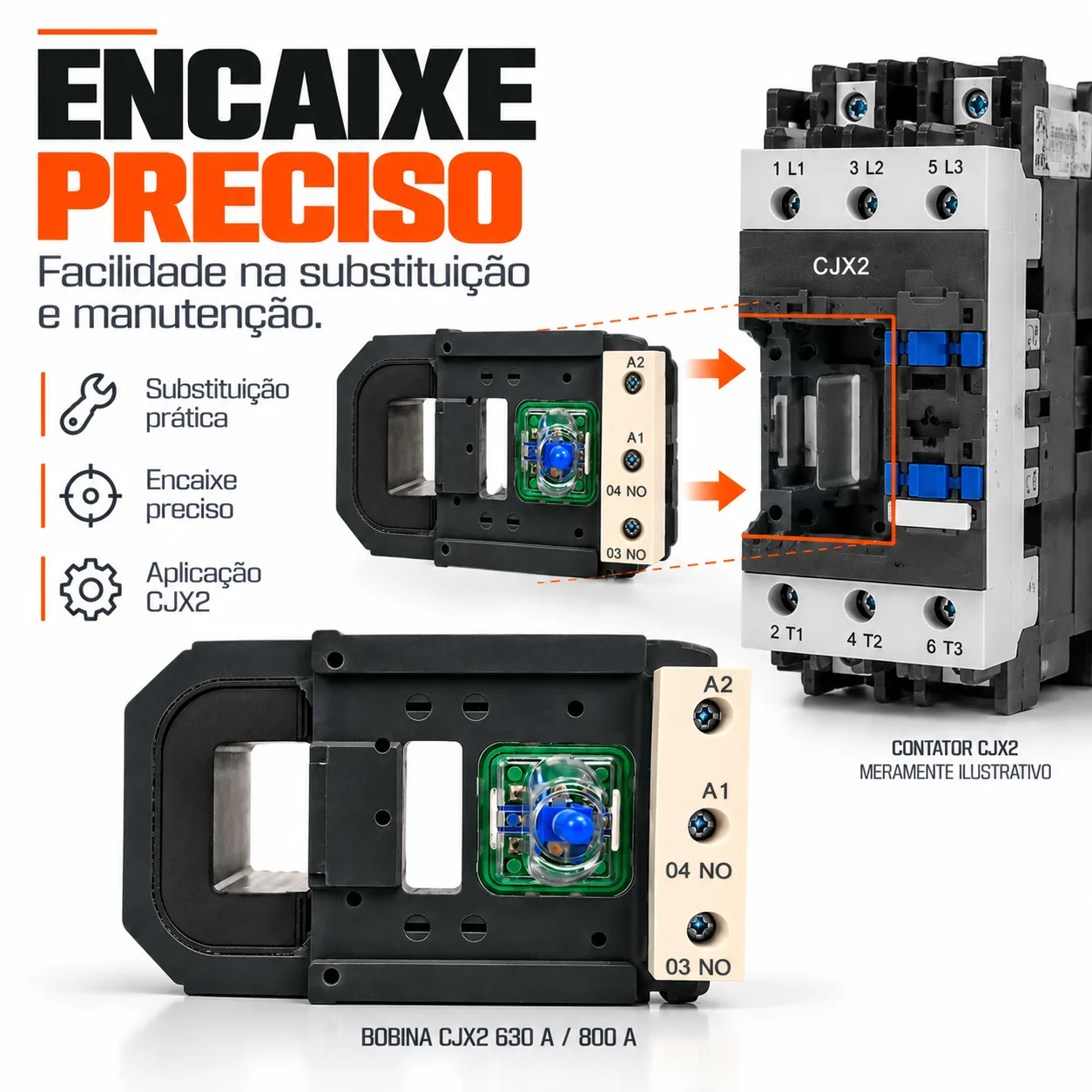 Bobina para contator CJX2 de 630 e 800 A -50/60 HZ - KAYAMA 127Vca — imagem 4