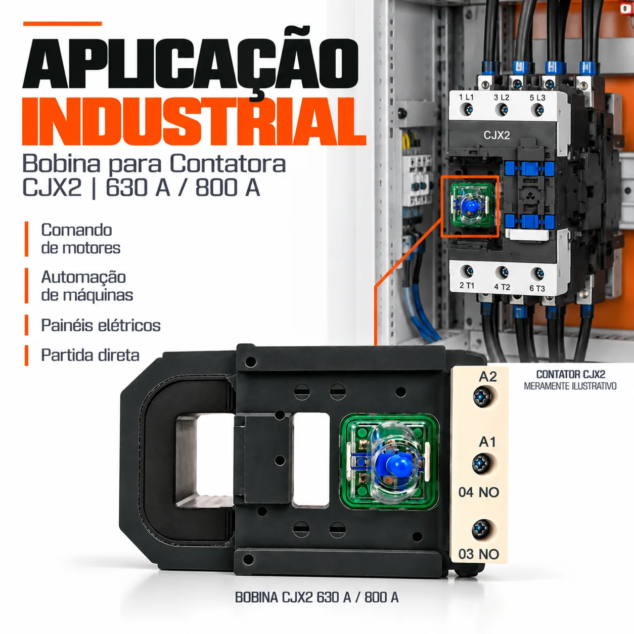 Bobina para contator CJX2 de 630 e 800 A -50/60 HZ - KAYAMA 127Vca — imagem 8