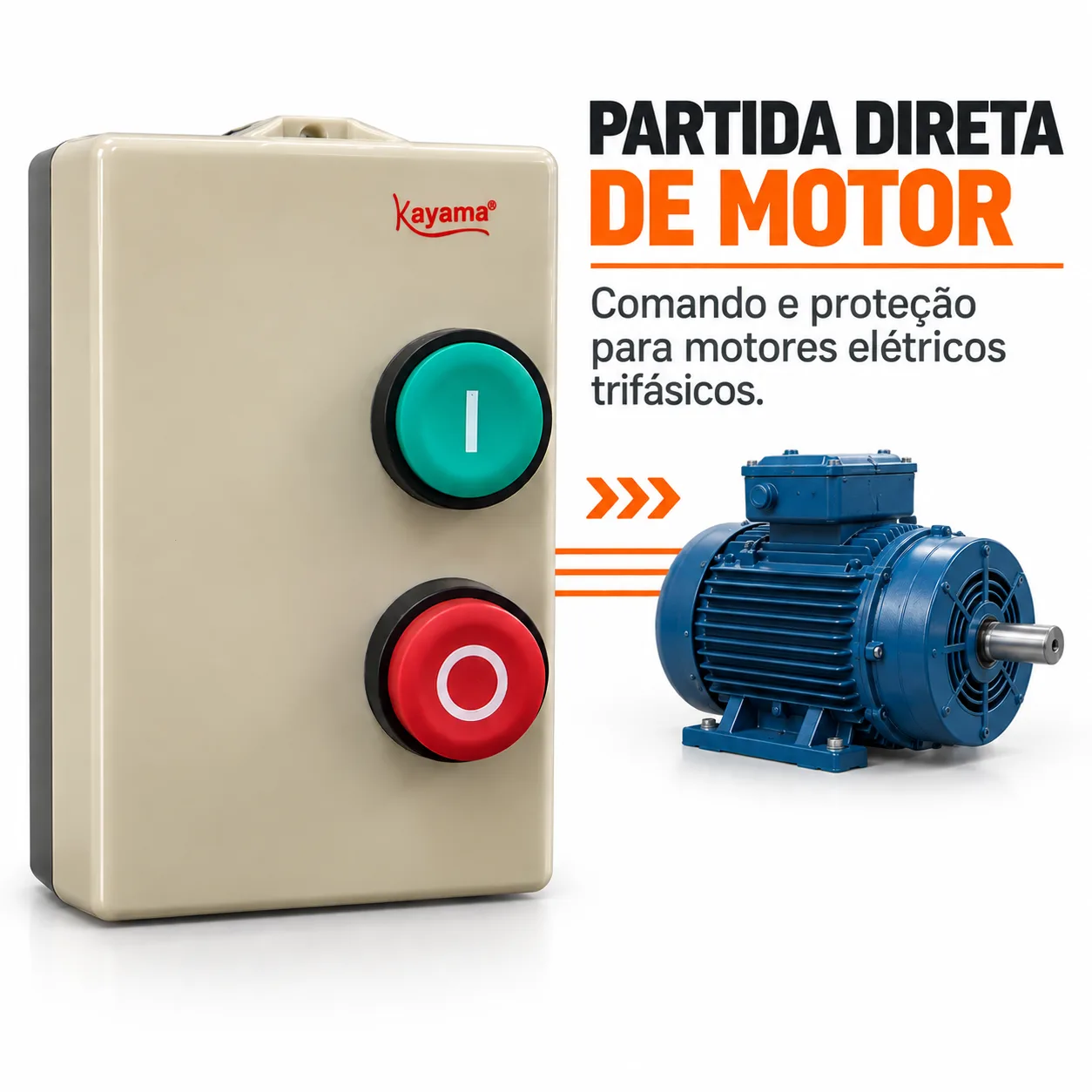 Chave de Partida Direta Trifásica 0,5 CV - 220 V - 50/60 HZ - KAYAMA — imagem 3