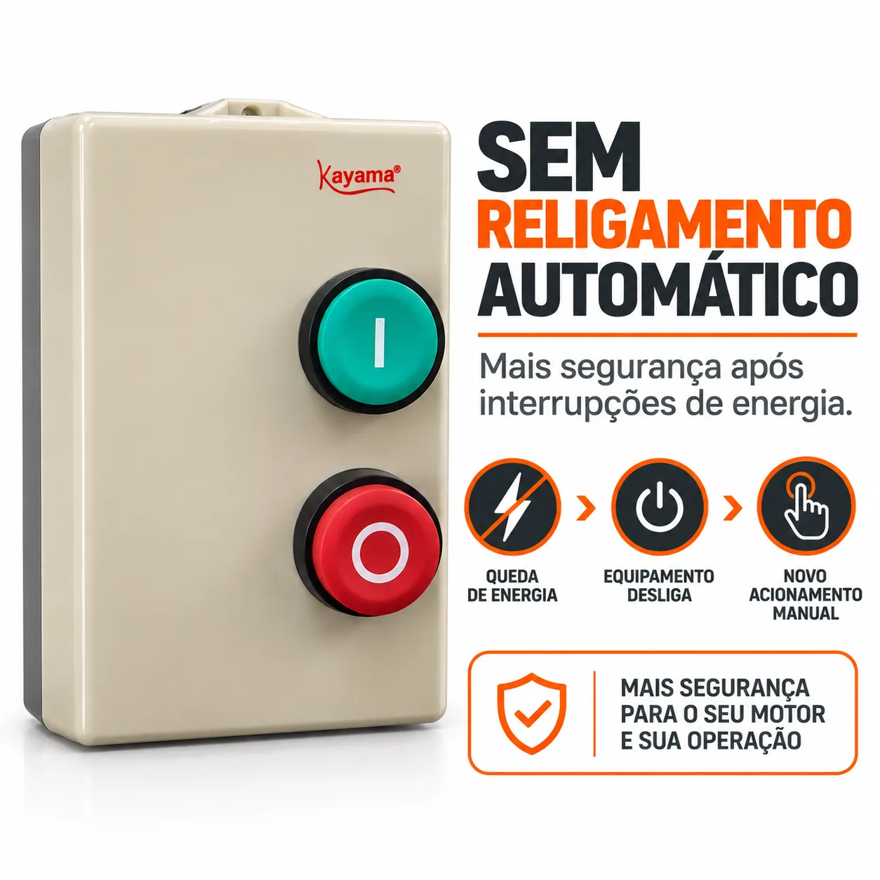 Chave de Partida Direta Trifásica 0,5 CV - 220 V - 50/60 HZ - KAYAMA — imagem 4