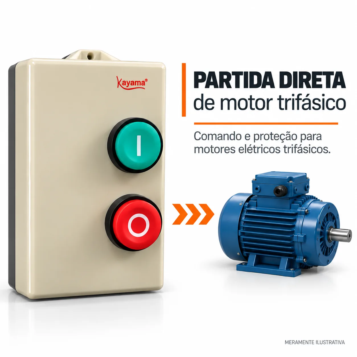 Chave de Partida Direta Trifásica1 CV - 220 V - 50/60 HZ - KAYAMA — imagem 3