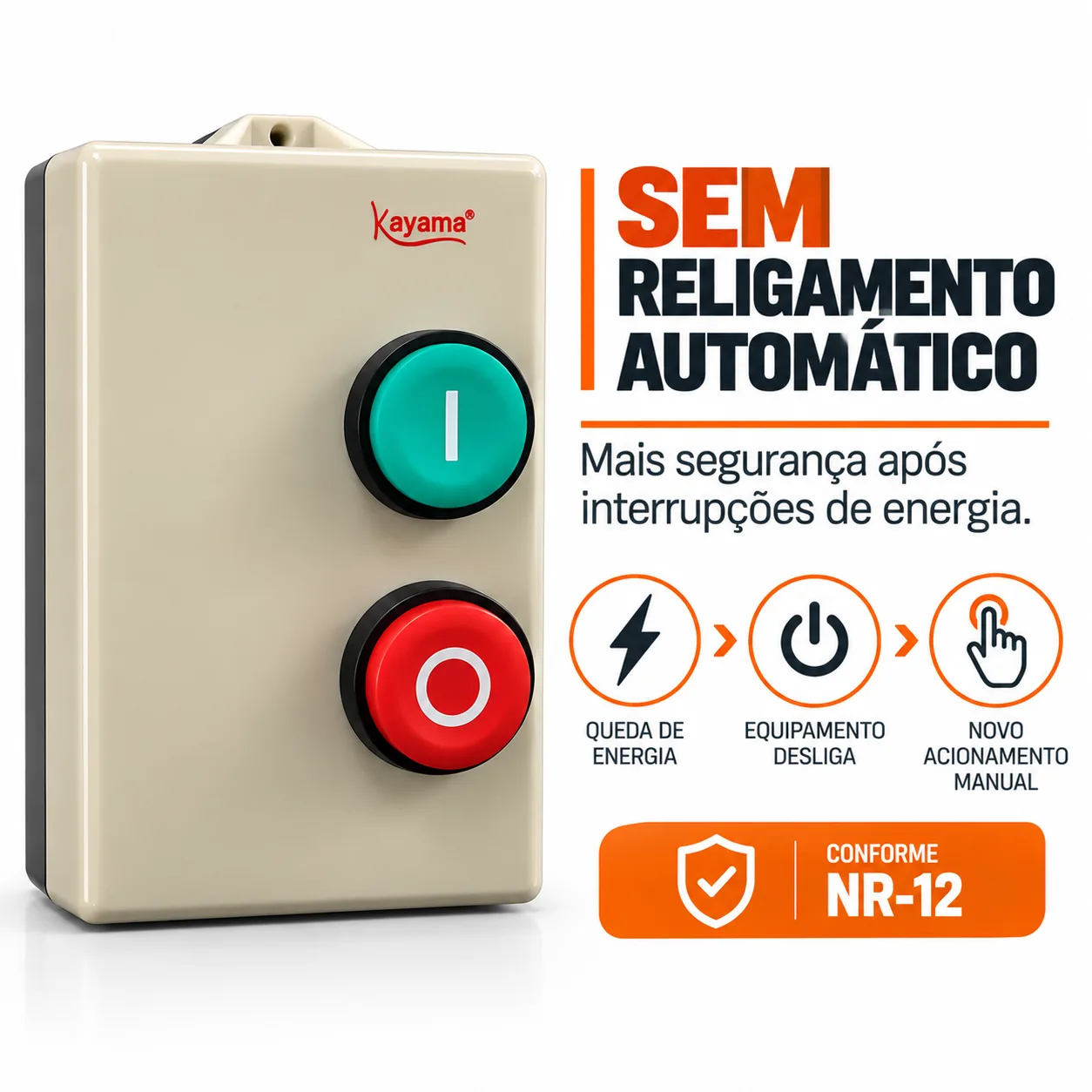 Chave de Partida Direta Trifásica1 CV - 220 V - 50/60 HZ - KAYAMA — imagem 4