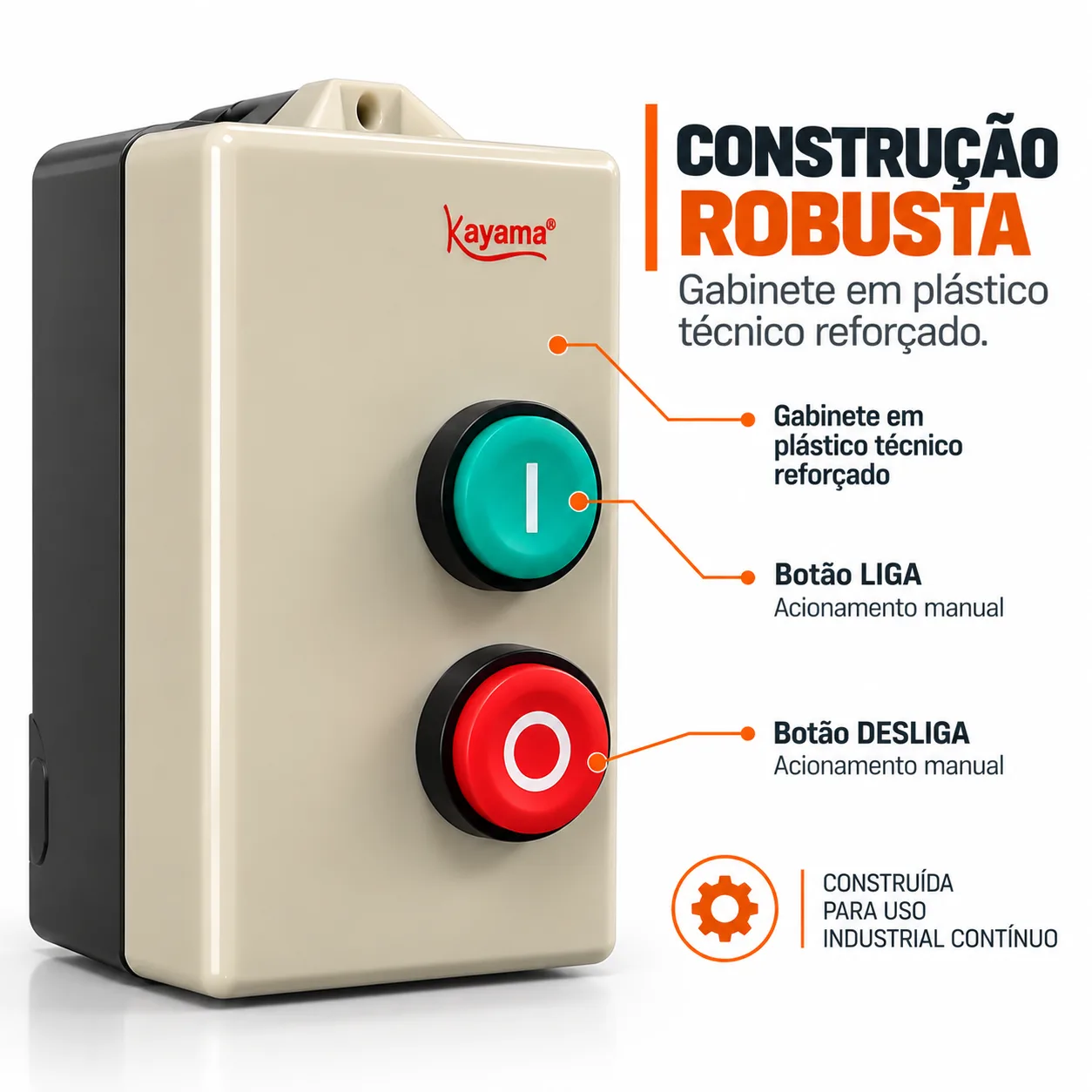 Chave de Partida Direta Trifásica1 CV - 220 V - 50/60 HZ - KAYAMA — imagem 5