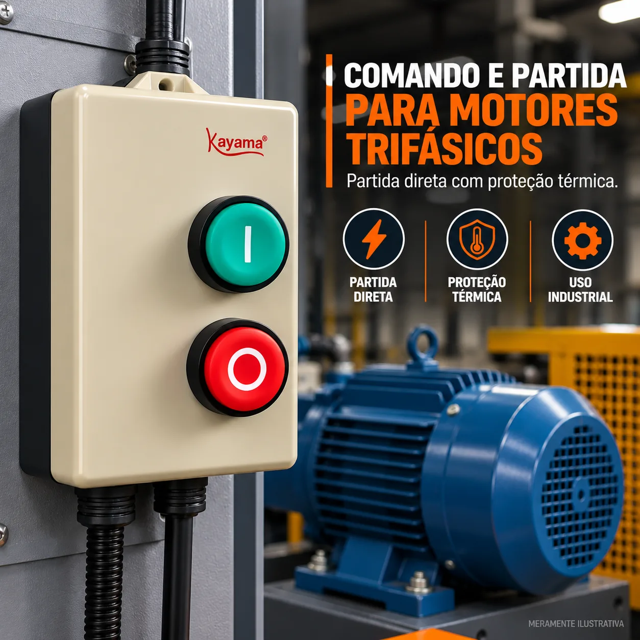 Chave de Partida Direta Trifásica 5 CV - 220 V - 50/60 HZ - KAYAMA — imagem 4