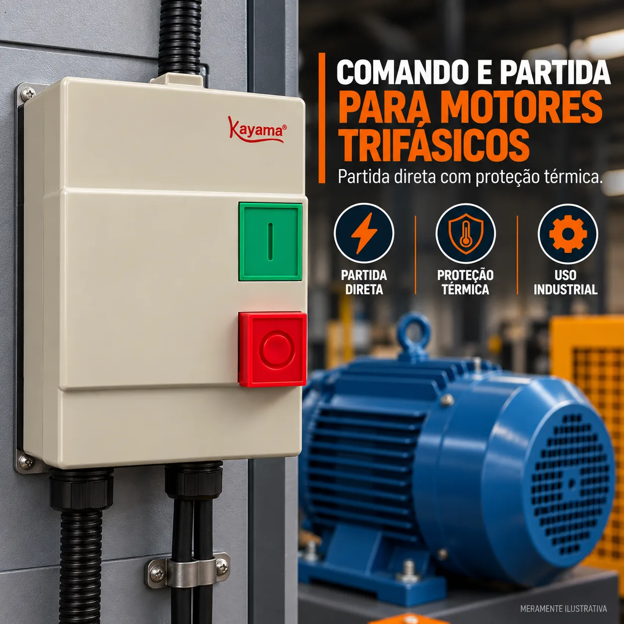 Chave de Partida Direta Trifásica 7,5 CV - 220 V - 50/60 HZ - KAYAMA — imagem 4