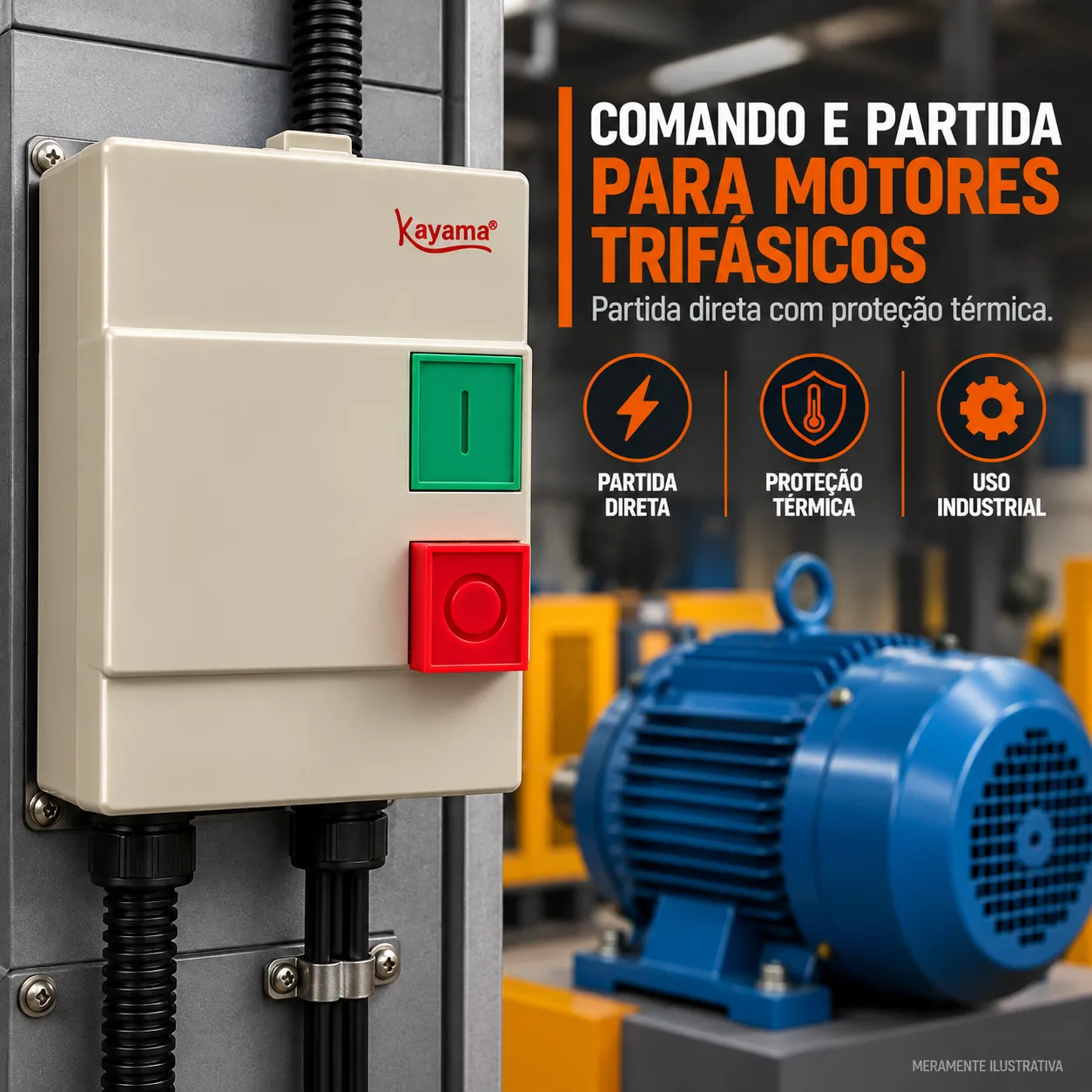 Chave de Partida Direta Trifásica 10 CV - 220 V - 50/60 HZ - KAYAMA — imagem 4