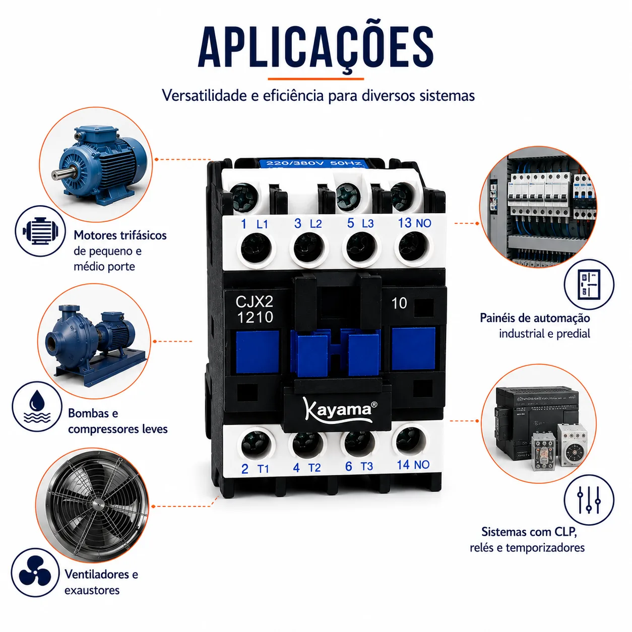 Contator Tripolar CJX2-1210C - 220V- 50/60 HZ - KAYAMA — imagem 8