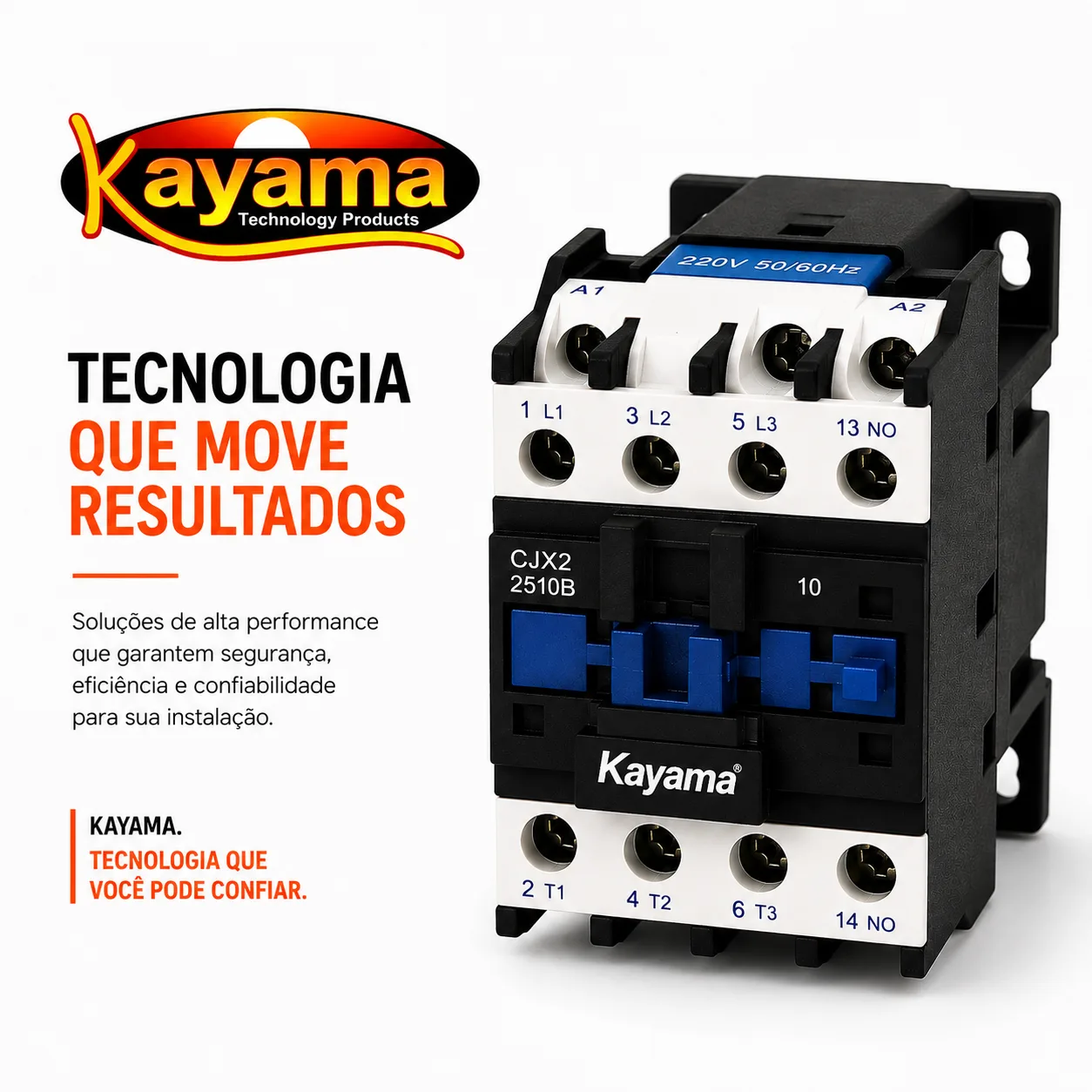 contator Tripolar CJX2-2510B - 220V- 50/60 HZ - KAYAMA — imagem 10
