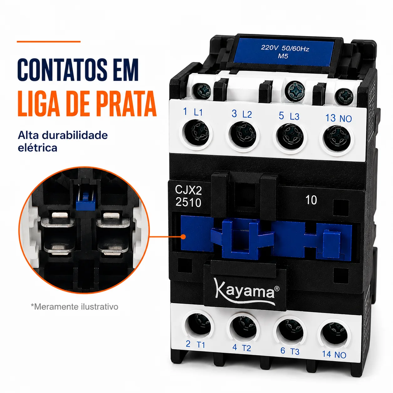 contator Tripolar CJX2-2510C - 220V- 50/60 HZ - KAYAMA — imagem 6