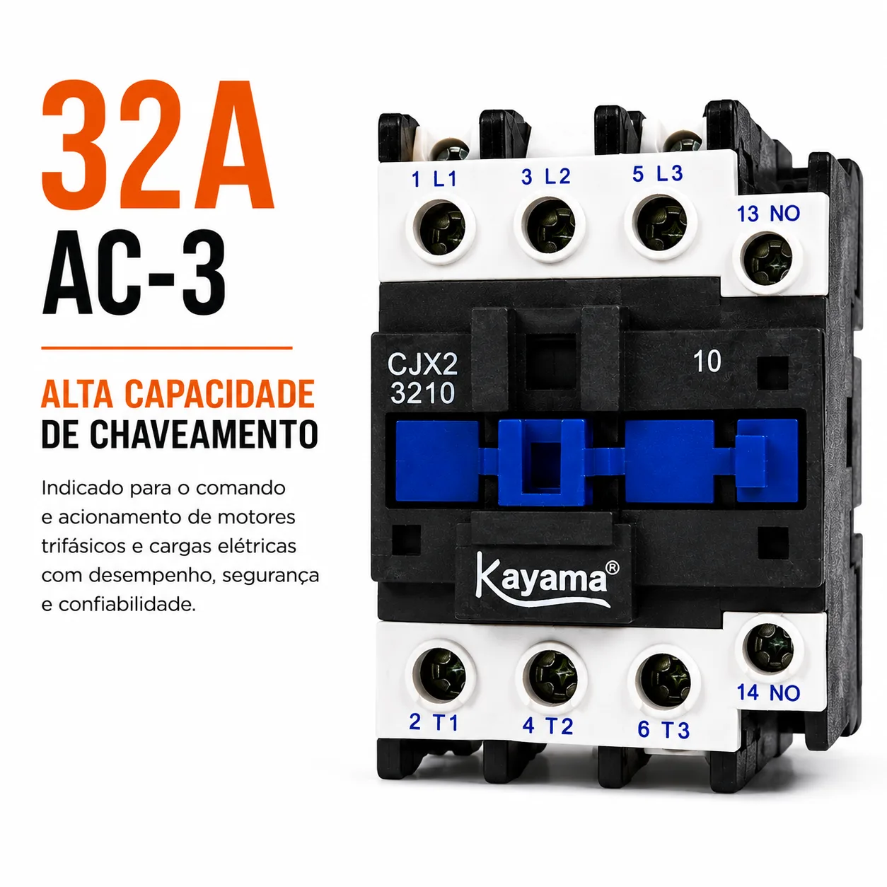 contator Tripolar CJX2-3210B - 220V- 50/60 HZ - KAYAMA — imagem 3