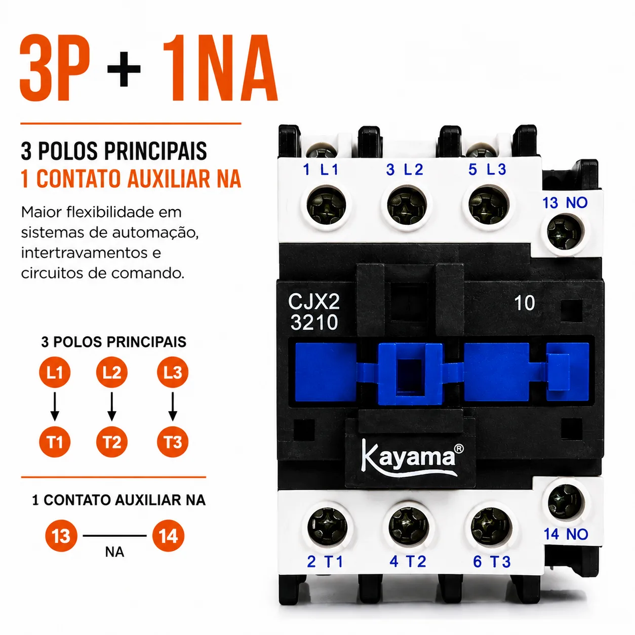 contator Tripolar CJX2-3210B - 220V- 50/60 HZ - KAYAMA — imagem 4