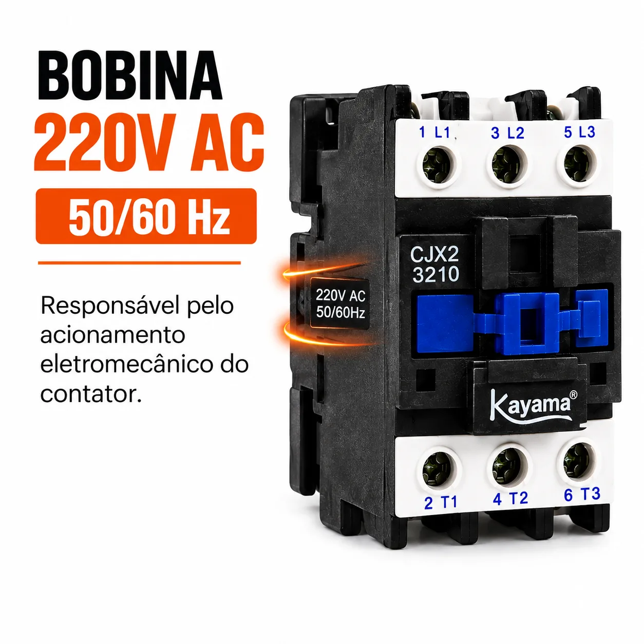 contator Tripolar CJX2-3210B - 220V- 50/60 HZ - KAYAMA — imagem 5