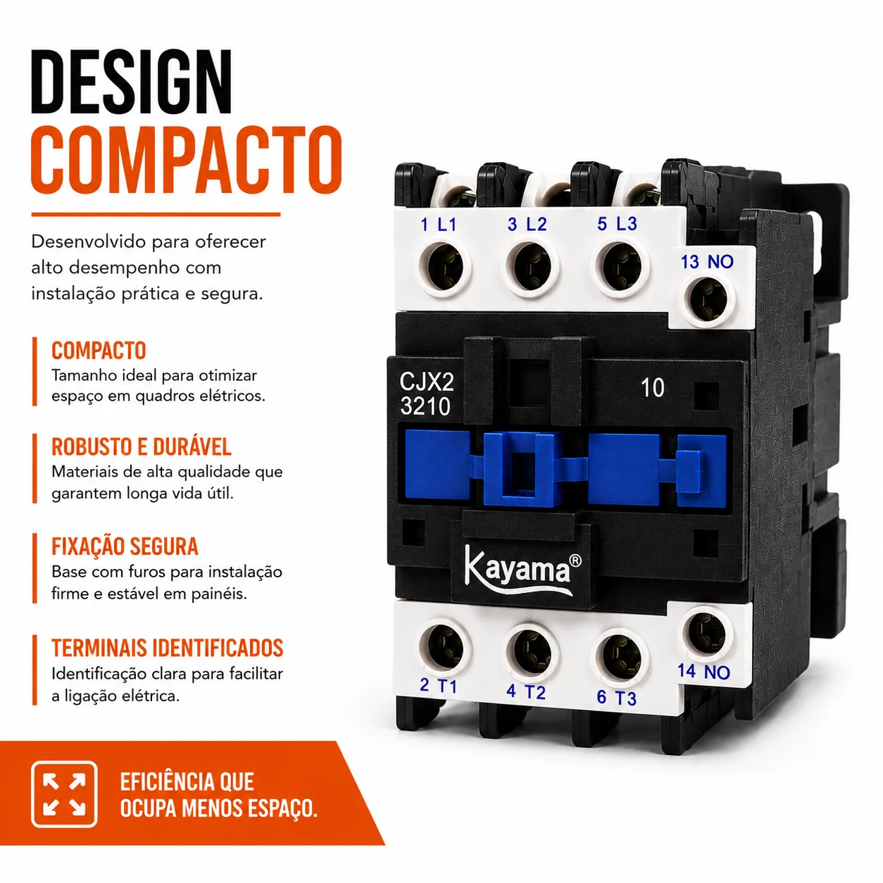 contator Tripolar CJX2-3210B - 220V- 50/60 HZ - KAYAMA — imagem 8