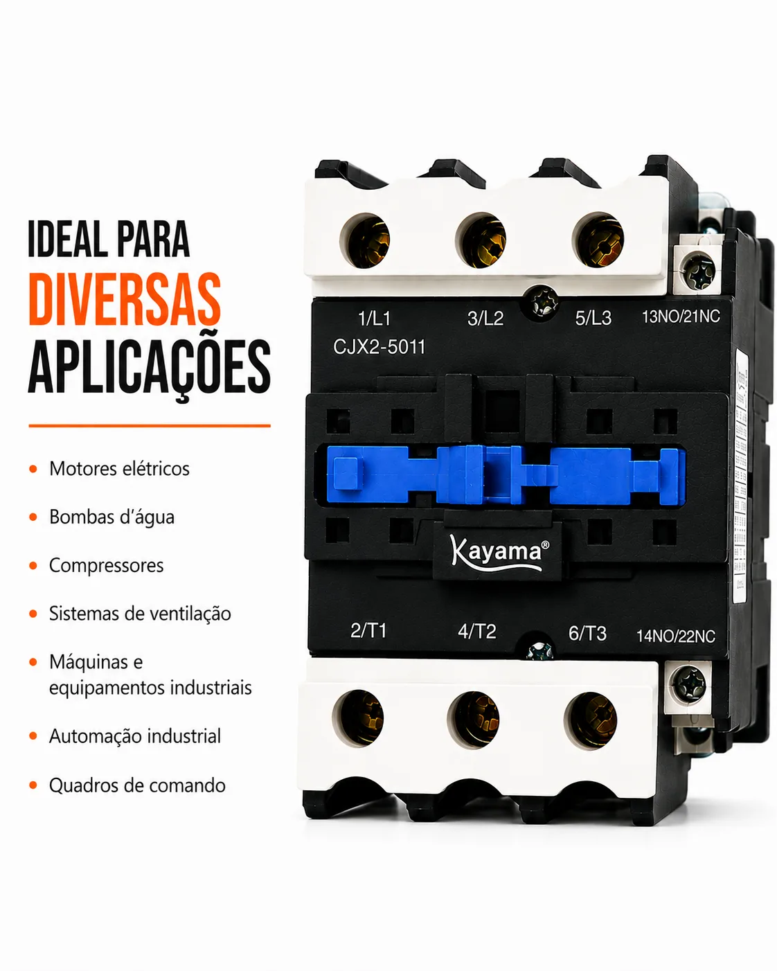 contator Tripolar CJX2-5011B - 220V- 50/60 HZ - KAYAMA — imagem 7
