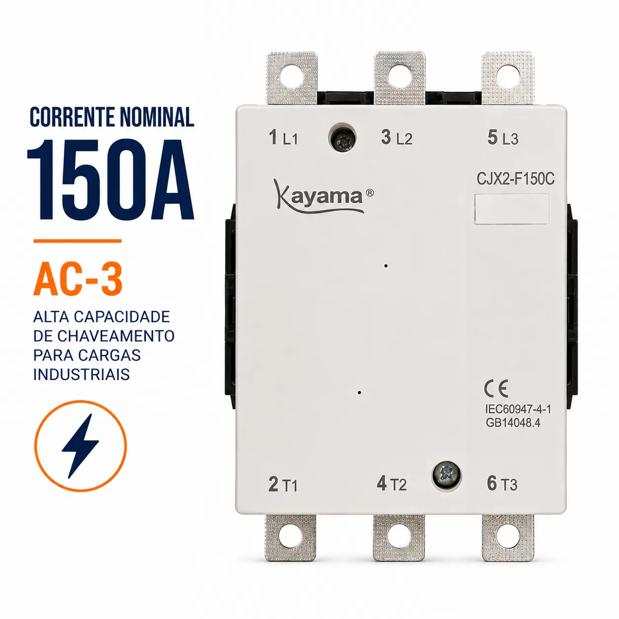 contator Tripolar CJX2-F150C - 220V- 50/60 HZ - KAYAMA — imagem 2