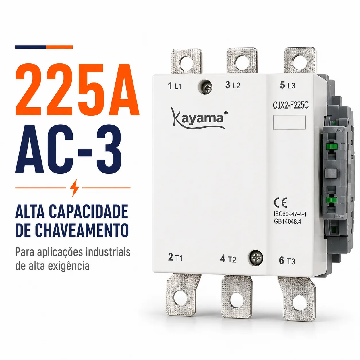 contator Tripolar CJX2-F225C - 220V- 50/60 HZ - KAYAMA — imagem 2