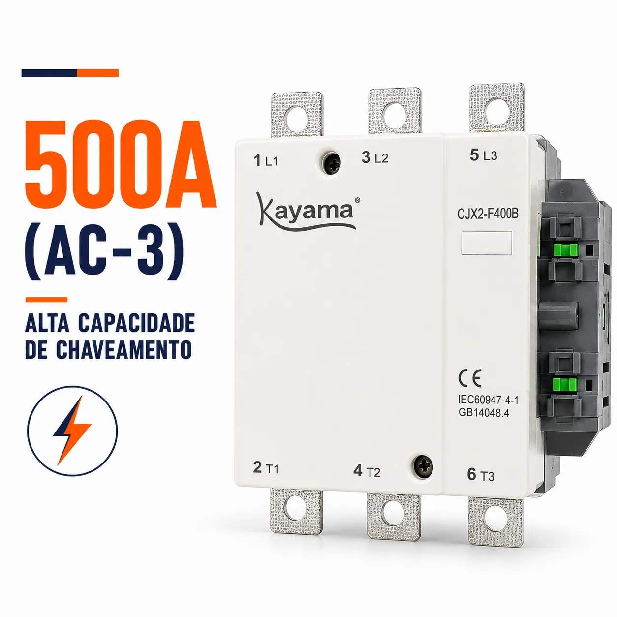 contator Tripolar CJX2-F500B - 220V- 50/60 HZ - KAYAMA — imagem 2