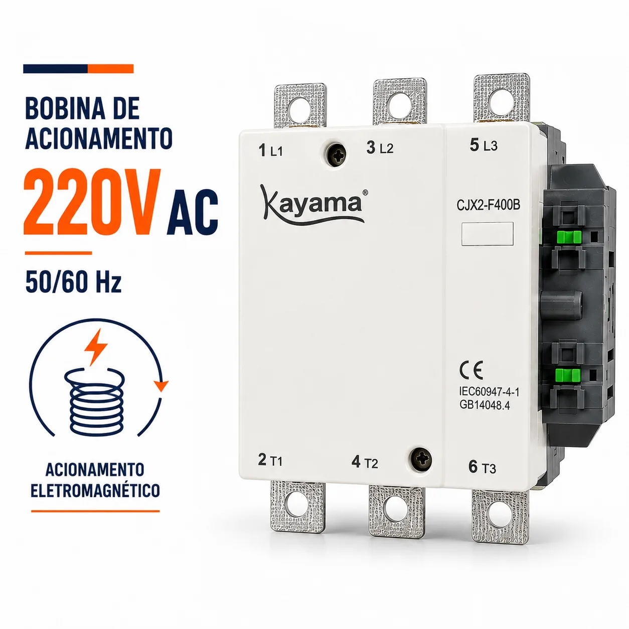 contator Tripolar CJX2-F500B - 220V- 50/60 HZ - KAYAMA — imagem 4
