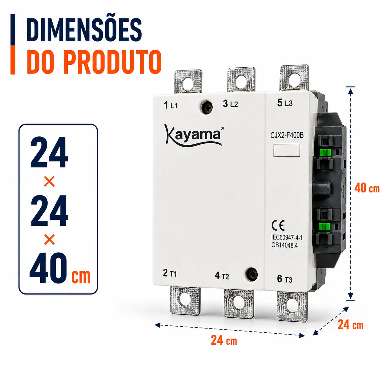 contator Tripolar CJX2-F500B - 220V- 50/60 HZ - KAYAMA — imagem 8